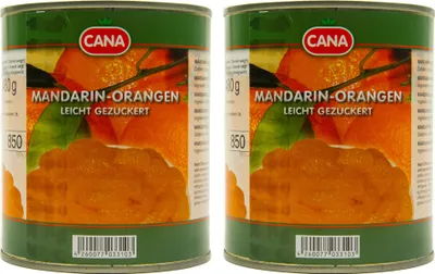 Produktbild von CANA Mandarin-Orangen geschält kernlos 2 Dosen Füllm 800g ATG 480g