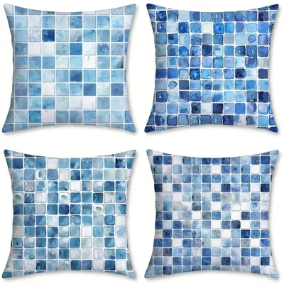 Image de Coussins d'extérieur imperméables avec housses, 70x70 cm