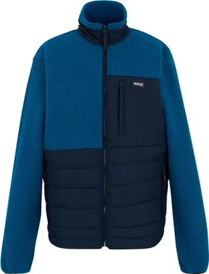 Produktbild von Regatta - "Frankie" Hybridjacke für Herren, Durchgehender Reißverschluss, Teddyfleece RG12096 (XL) (Marine/Schnorchel-Blau)