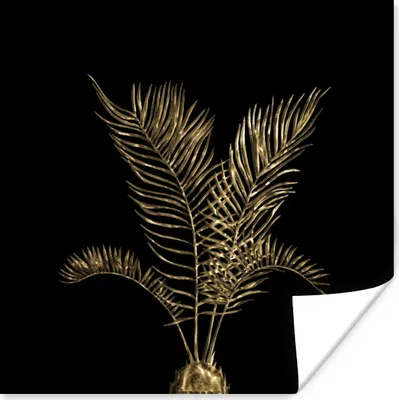 Produktbild von MuchoWow® Poster Gold - Pflanzen - Blatt 100x100 cm - Babyzimmer