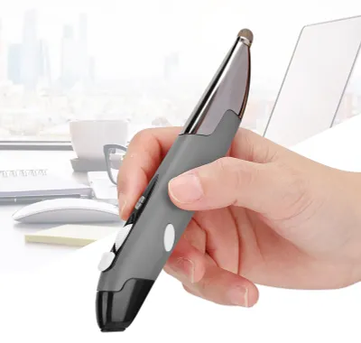 Image de Stylo-souris intelligent à traduction vocale sans fil 2,4 GHz avec IA – Outil pour réunions d'affaires – Gris argenté