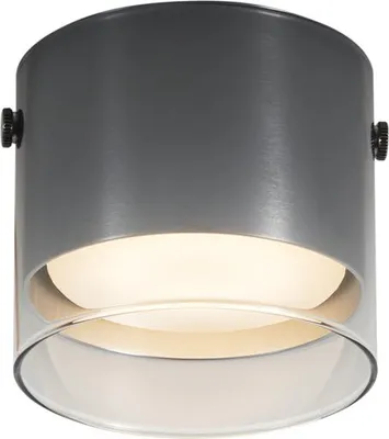 Immagine prodotto di QAZQA - Lampada moderna Gunmetal con vetro - Soggiorno I Camera da letto - Alluminio rotondo - Adatta a LED GX53