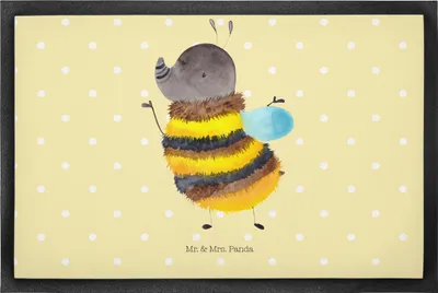 Produktbild von Mr. & Mrs. Panda fußmatte Hummel flauschig 50 x 75 cm - Gelb Pastell - Geschenk, Blume, Fußabtreter, Bodenvorleger, Fussmatte, Natur, Lustige Sprüche, Biene, Schmutzmatte
