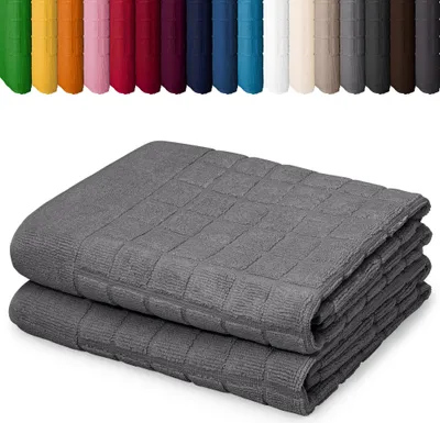 Produktbild von DOPPELPACK Duschvorleger 50 x 70cm Badvorleger Vorleger Badematte Badteppich 100% Baumwolle, Farbe: Hellgrau