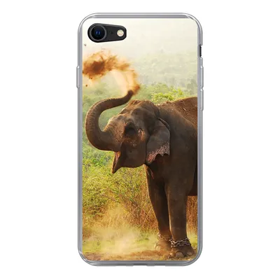 Produktbild von MuchoWow® Handyhülle Schutzhülle Hülle für iPhone SE 2022 Elefant - Tiere - Wald - Bäume Silikon Softcase Handy Hülle - Schutzhülle