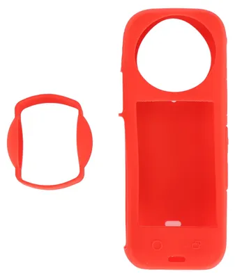 Obrázok produktu pre Ochranné puzdro na akčnú kameru, silikónové, odolné proti nárazom, panoramatická ochrana pre Insta360 X4, červená