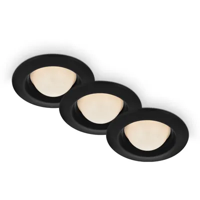 Produktbild von Briloner CARRO LED Einbauleuchten IP44 3-fach 3W Schwarz IP44 Warmweiss