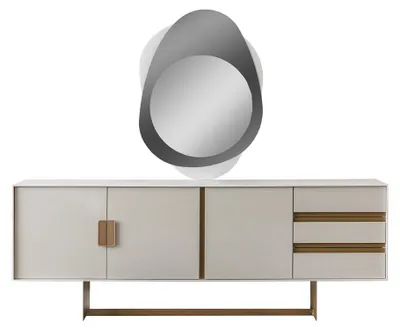 Immagine prodotto di Credenza beige chiaro Mobili per sala da pranzo di design Cassettiera Mobili in legno
