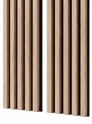 Produktbild von Akustikpaneel Schallabsorber Wandpaneel - MDF und Filz - 240 x 53 cm - Eiche Sonoma - 2er Set
