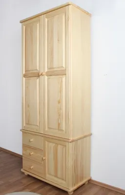 Produktbild von Schrank Kiefer Massivholz natur - Abmessung: 195 x 84 x 42 cm (H x B x T)