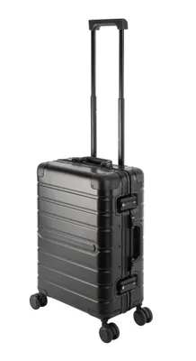Produktbild von Travelhouse Oslo Premium Alu-Kabinentrolley 55 cm Schwarz – Koffer ohne Reißverschluss – TSA Schloss – Bordtrolley – 41,5 L