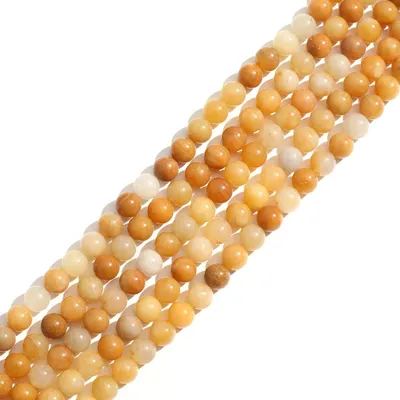 Edelsteinkugeln 8 mm, gelber Aventurin, 48 Stück, rund, für DIY-Schmuck