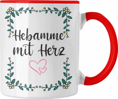 Produktbild von Trendation - Hebamme mit Herz Tasse mit Spruch Geschenk (Rot)