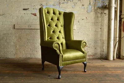 Obrázek produktu pro Křeslo Wing Chair Křeslo Televizní design Čalounění Pohovka Gauč Chesterfield Textil 343