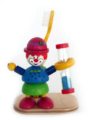 Produktbild von Holzdekoration Zahnputzuhr Clown BxLxH 100x70x110mm NEU
