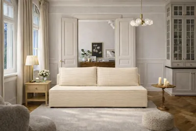 Produktbild von Kaiser Möbel Schlafsofa, Sofa mit Schlaffunktion und Bettkasten, DUO, Stoff Velo, Ecru
