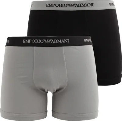 Produktbild von Emporio Armani 2er Pack Boxer Brief etwas länger geschnitten Grau Schwarz XL