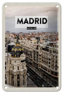 Produktbild von Blechschild Reise 12x18cm Madrid Spanien Reiseziel Architektur