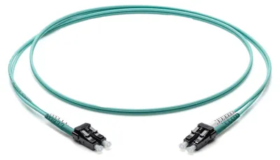 Imagen del producto de Cable de conexión LC/LC OM3 de Corning, fibra óptica multimodo, 50/125 µm, 1 metro, color turquesa, referencia F050502T2Z20001M (F050502T2Z20001M)