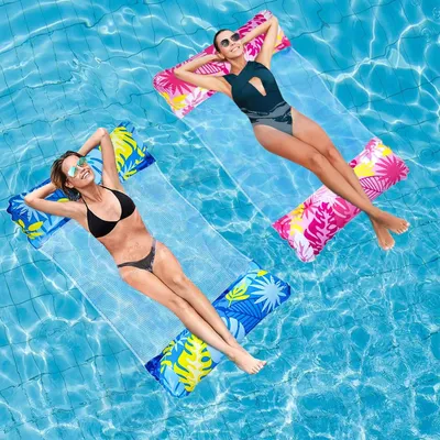Produktbild von Aufblasbare Wasserhängematte 2 Stück, 4 in 1 Schwimmmatte, für Pool