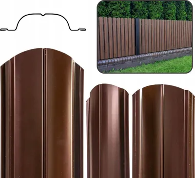 Zdjęcie produktu dla Klara Sztacheta Metalowa Ogrodzeniowa Ocynk Dwustronna Brąz Połysk 80cm