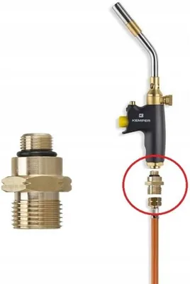 Image de Adaptateur pour gaz Zatech 7/16" filetage MAPP américain x 3/8" filetage à gauche pour chalumeau américain Raccordement à un tuyau de gaz propane Bouteille de gaz