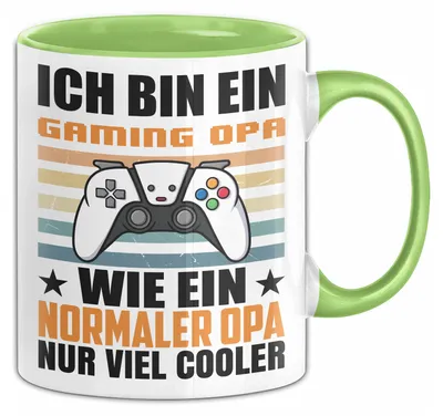 Produktbild von Gaming Opa Tasse Geschenk Wie Ein Normaler Opa Geschenkidee Großvater Zocken Video Spiele Becher (Grün)