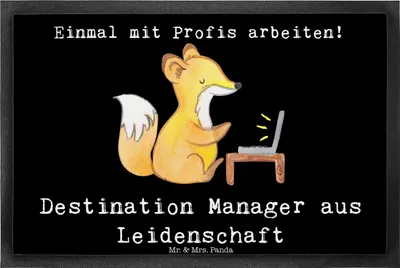 Produktbild von Mr. & Mrs. Panda Schmutzmatte Destination Manager Leidenschaft 40 x 60 cm - Schwarz - Geschenk, Sauberlaufmatte, fußmatte, Bodenvorleger, Schmutzfangmatte, Fussmatte