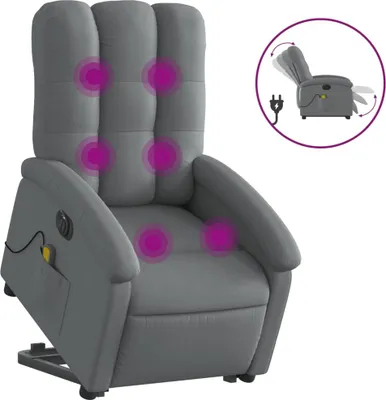 Obrázok produktu pre vidaXL Elektrické masážne kreslo so stojacou pomôckou tmavosivá látka