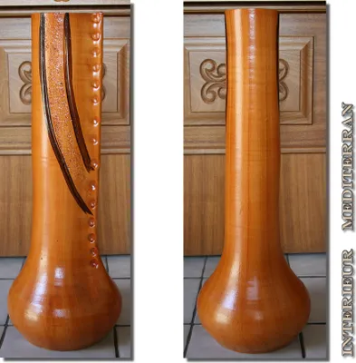 Produktbild von BODENVASE "FALLUS" - Größe 70 cm - Keramik Hellbraun