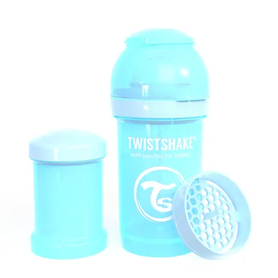 Produktbild von Twistshake Babyflasche 180 ml – Mit Anti-Kolik-System und Mischsieb Blau