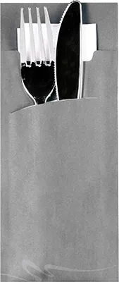 Produktbild von Papstar Bestecktaschen grau 200x85 mm 520 Stück