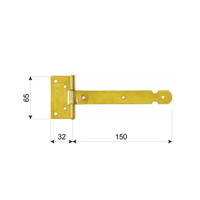 Produktbild von Kreuzgehänge mit vernietetem Stift 150/35x65mm gelb verzinkt Torband Türbander