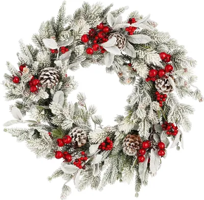 Produktbild von House of Seasons Belfort Weihnachtskranz - Ø50 cm - Grün