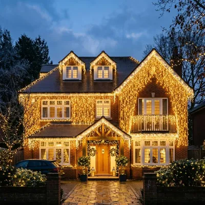 LED-Eiszapfen-Lichterkette 120 warmweiße Lichter 4 m