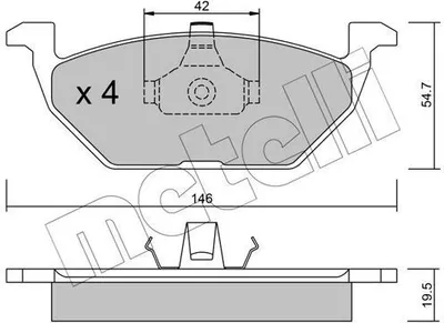 Produktbild von METELLI Bremsbeläge Satz Vorne Bremsklötze für VW Golf IV Schrägheck (1J1) 22-0211-0