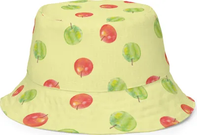 Produktbild von Mr. & Mrs. Panda Sonnenhut Apfel Traum Größe S/M - Gelb - Geschenk, Bucket Hat, Anglerhut, Fischerhut, Schlapphut, Wanderhut, Muster