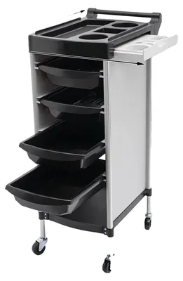 Zdjęcie produktu dla Wózek salonowy, konstrukcja 6-stopniowa, mobilna konstrukcja, kolor czarny