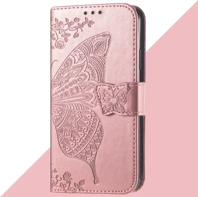 Produktbild von Klapphülle für Samsung Galaxy S22 Ultra 5G - Bookcase Flip Tasche für Mädchen - Kartenfächer und Standfunktion - Rosegold