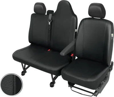 Produktbild von RENAULT MASTER 3 Kunstleder Sitzbezüge Sitzschoner Set Fahrersitz + Doppelbank (durgehende Sitzfläche)