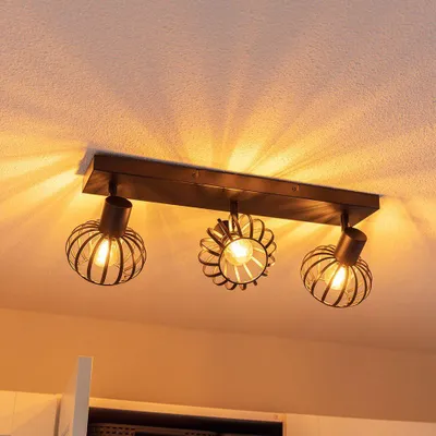 Produktbild von hoftronic LED-Deckenleuchte 40W 3-flammig E14 Schwarz IP20 dimmbar schwenkbar