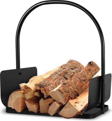 Produktbild von Jayseuw Kaminholzregal 40 x 30 x 46 cm Brennholzregal Kaminholzständer Metall Stapelhilfe mit einem Griff