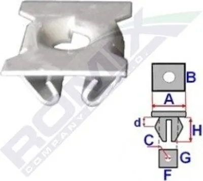 Produktbild von ROMIX Mutter C60303 für VW Golf IV Schrägheck (1J1) Golf V Schrägheck (1K1) BORA