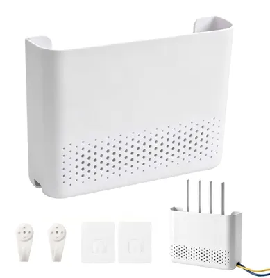 WLAN-Router-Aufbewahrungsbox 30x22x6,5 cm weiß