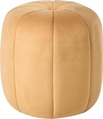 Produktbild von BELIANI Pouf Senfgelb Samt Rund 40 x 40 x 46 cm Knopfheftung Modern r Look Wohnzimmer Schlafzimmer Deko Sitzhocker Fußhocker