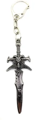 Produktbild von Onwomania Schlüsselanhänger Verziertes Säbel Dolch Schwert Silber Metall Anhänger Charm