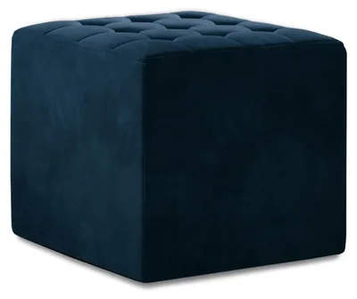 Produktbild von Hocker DARIAN, blau, gesteppt, aus Stoff, 40 cm breit, 40 cm tief, 41 cm hoch