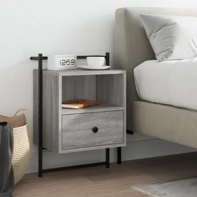 Obrázek produktu pro vidaXL Nástěnný noční stolek Grey Sonoma 40x30x61 cm výrobek ze dřeva