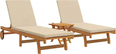 Produktbild von vidaXL Sonnenliege 3 stk. Massivholz Akazie Braun