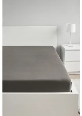 Produktbild von Bettlaken - Spannbettlaken mit Gummizug - 180x200 cm - Jersey - 100% Baumwolle - 160g/m2 - Grau - Hochwertiges